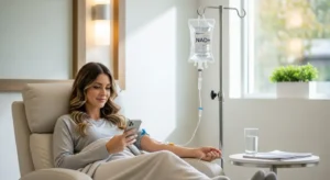 woman getting NAD IV drip